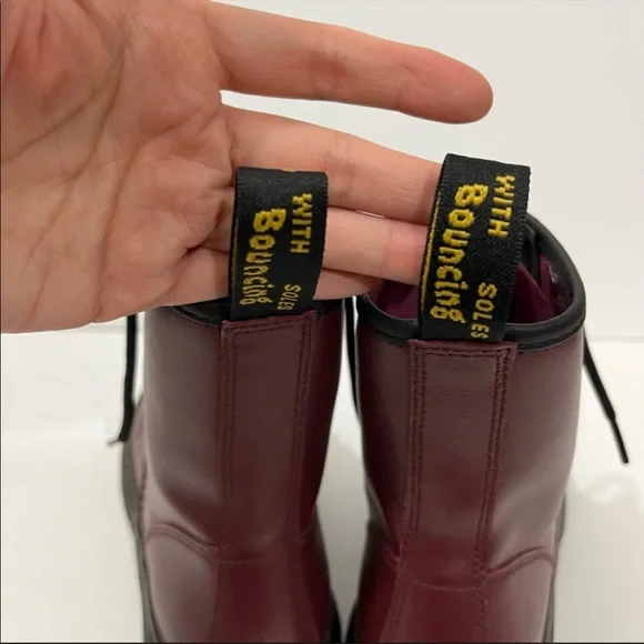 Dr. Martens Zavala Combat Boots Cherry Red 6 - Picture 5 of 12